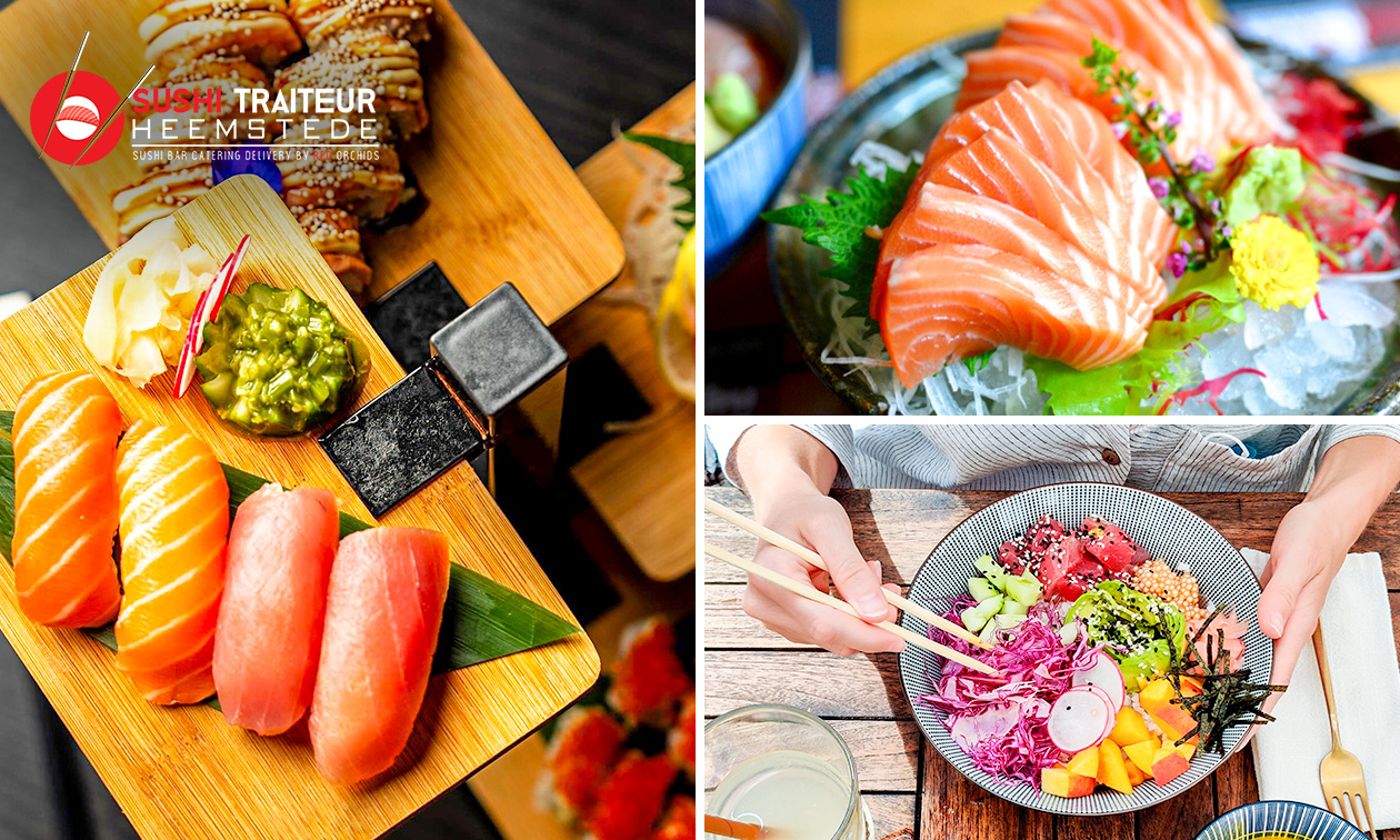 Pokébowl naar keuze of sushibox (24, 48 of 72 stuks) voor afhaal