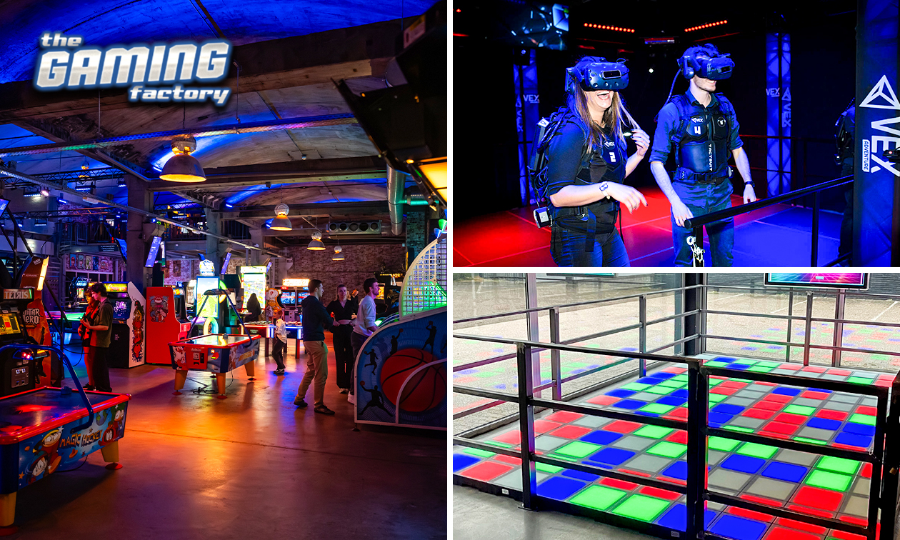 VR-game (30 of 60 min) + Pixel Play Floor (30 min) + onbeperkt gamen (2 uur)