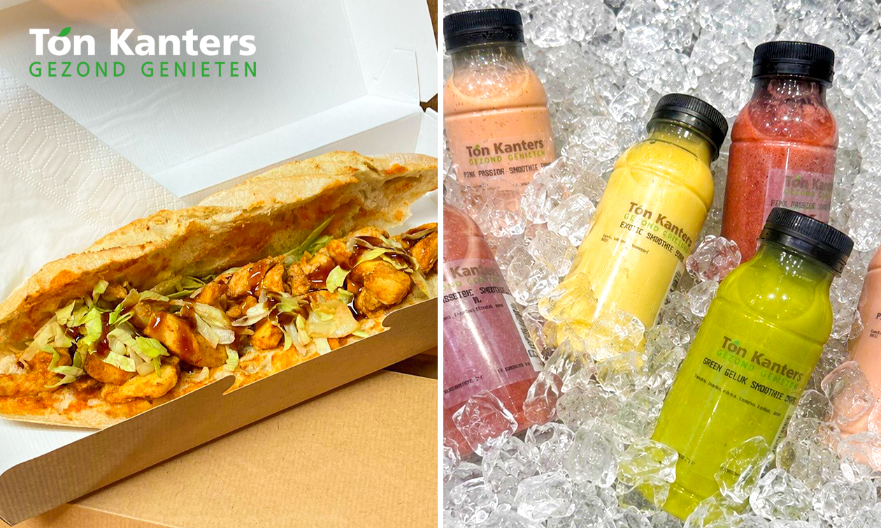 Warm broodje + verse smoothie voor afhaal bij Ton Kanters Gezond Genieten