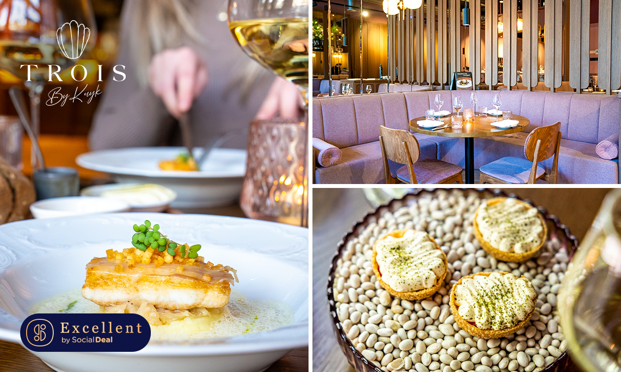 Culinaire 2-gangen keuzelunch + koffie/thee bij Trois in hartje Deventer