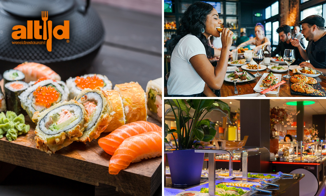 All-You-Can-Eat (2,5 uur) + 2 glazen bier/wijn + onbeperkt fris bij Altijd