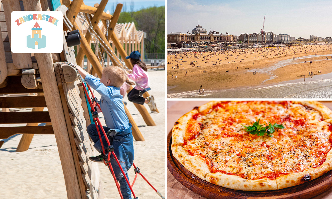 Entree kind speeltuin met beachclub + begeleiders + drankje of pizza naar keuze in Scheveningen