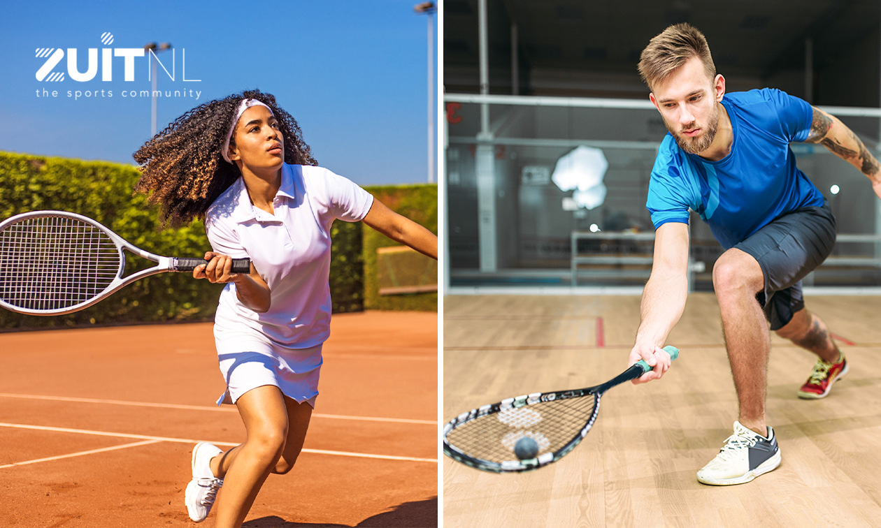 Squashen (45 min) of tennissen (1 uur) voor 2 of 4 pers. + ballen + materiaal